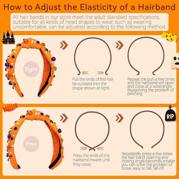 Halloween Pearl Headband Cloth Satin One Size Decorative Hair Accessory main image 5